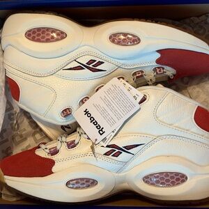 Reebok Classic White and Red Sneakers